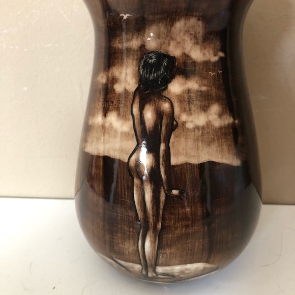 Gymea Art Gymea Australian Pottery Vase 96 Handetched Young Woman